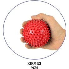 Macgon El Egzersiz Masaj ve Duyu Topu, Yumuşak Dikenli Top Kırmızı Renk 9 cm