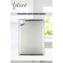 Feyza Design Paslanmaz Çelik Kesme Tahtası, Dayanıklı ve Güvenilir Kesim Panosu