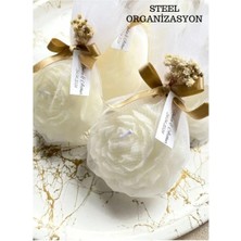 Bernami Şamdan Pinterest 10 Adet Süslemeli Şakayık Mum, Düğün, Nikah, Kına, Söz, Doğum