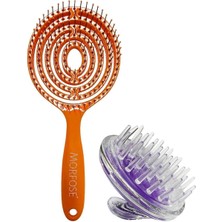 Macgon Oval Saç Fırçası+ Saç Derisine Masaj Yapan Şampuan Tarağı