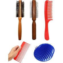 Macgon Saç Fırçası Saç Açıcı Fırça A Kalite Tarak Kare Tarak Saç Masaj Tarağı Topuz Tokası Hediye