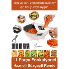 Feyza Design 11 Parça Paslanmaz Rende ve Doğrayıcı Seti, Çok Fonksiyonlu Mutfak Aleti