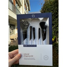 Özgürce Profesyonel 5'li Makyaj Fırça Seti, Siyah, Allık, Fondöten, Far, Crease