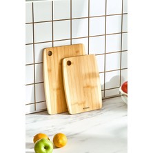 Feyza Design Bambu Kesme Tahtası Seti, 28/33 Cm, Sağlıklı ve Dayanıklı Mutfağınız Için