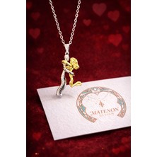 Matenon Design Gold & Silver Çift Figürlü Aşk Temalı Kolye – Sevgiliye Özel Tasarım