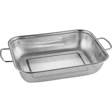 Feyza Design Paslanmaz Çelik Makarna ve Sebze Meyve Süzgeci 32X40 cm