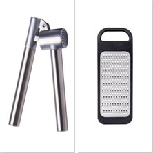 Feyza Design Çelik Sarımsak Ezici ve Siyah Rende, Pratik ve Dayanıklı Mutfak Aksesuarı