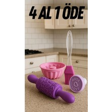 Feyza Design Mini Silikon Merdane ve Kek Kalıbı Seti, Pratik ve Eğlenceli Pişirme