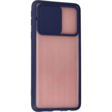 Newface Samsung Galaxy A01 Core Kılıf Palm Buzlu Kamera Sürgülü Silikon - Lacivert