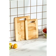 Feyza Design Bambu Kesme Tahtası Seti 28/33 Cm, Dayanıklı ve Şık Mutfak Gereci