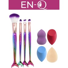 Özgürce 4'lü Balık Şekilli Makyaj Fırça ve Sünger Seti, Profesyonel Kullanım