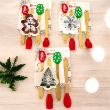 Feyza Design Yılbaşı Temalı Silikon Mini Mutfak Seti, 5 Parça, Kurabiye Kalıplı