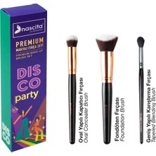 Özgürce Canlı ve Parlak 3'lü Yüz ve Göz Makyaj Fırça Seti, Partiler Için Ideal