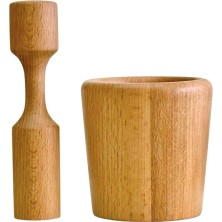 Feyza Design Doğal Kayın Havan ve Defne Ağacı Ahşap Dekoratif Ürün