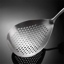 Feyza Design Paslanmaz Çelik Uzun Saplı Mutfak Süzgeç ve Kepçe Seti