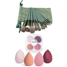 Özgürce 19 Parça Makyaj Fırçası ve Armut Sünger Seti, Şık ve Kullanışlı Kutuda