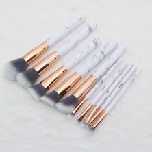 Özgürce Mermer Desenli 10'lu Makyaj Fırça Seti, Şık ve Çok Amaçlı Kullanım