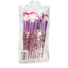 Özgürce Parlak Simli Makyaj Fırça Seti, Çantalı, 10 Parça