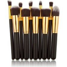 Özgürce 10'lu Profesyonel Makyaj Fırça Seti Altın Renkli, Şıklık ve Kalite