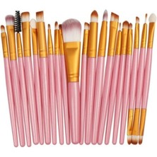 Özgürce Yumuşak ve Profesyonel Makyaj Fırça Seti, 20 Parça, Pembe Renk