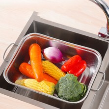 Feyza Design Paslanmaz Çelik Süzgeç ve Karıştırma Kasesi, 22X30 cm