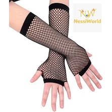 Urfakent Siyah Renk Uzun File Eldiven - Örgü Eldiven Siyah Renk