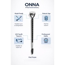 Özgürce Çift Taraflı Paslanmaz Çelik Kirpik ve Kaş Tarama Fırçası