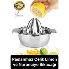 Feyza Design Paslanmaz Çelik Nar ve Limon Sıkacağı, Pratik ve Yıkanabilir El Aleti