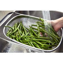 Feyza Design Paslanmaz Çelik Süzgeç 34X23 Cm, Dayanıklı ve Pratik Kullanım