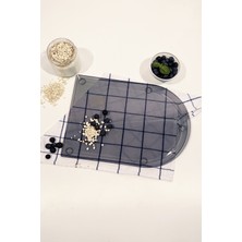 Feyza Design Kanallı Füme Cam Kesme Tahtası, Oval Kenar, 25X35 Cm, Şık ve Kullanışlı