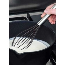 Feyza Design Silikon Yumurta ve Çikolata Çırpıcı, 30 Cm, Çelik Saplı, Çok Amaçlı