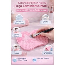 Özgürce Katlanabilir Silikon Makyaj Fırça Temizleme ve Kurutma Pedi