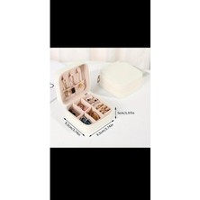 Özgürce Beyaz Takı Kutusu, Yüzük, Küpe ve Kolye Saklama Çantası