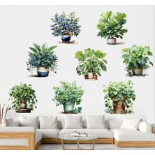 Urfakent Saksılı Çiçek Tasarımlı 8li Sticker MC-480A
