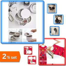 Özgürce Pembe Renkli Dönebilen Silindir ve Elbise Takı Organizeri 2'li Set