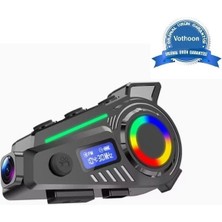 Epilons K19 Kameralı Motosiklet Kask Bluetooth Kulaklık Su Geçirmez Intercom Radyolu Hafıza Kartlı