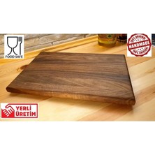 Feyza Design Doğal Ahşap Küçük Boy Ceviz Rengi Kesme ve Sunum Tahtası