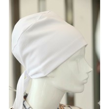 Raftan Topla Bağlamalı Tesettür Bone - Bağlamalı Bandana Beyaz 5 Adet