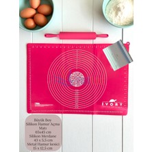 Feyza Design Büyük Boy Silikon Hamur Açma Matı ve Merdane Seti, Pratik ve Kullanışlı