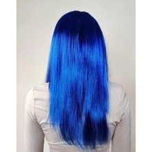 Evimdeyokyok Mavi Renk Uzun Parti Peruğu