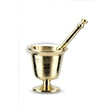 Feyza Design Küçük Sarı Pirinç Havan Sarımsak Dövücü, 8 Cm, Pratik ve Şık Tasarım