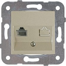 Karokstore Bronz Tekli Nümeris Cat3 Mekanizma+Düğme Kapak