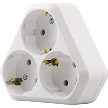 Karokstore Üçgen Tip 3'lü Topraklı Priz, Beyaz