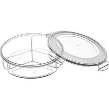 Karokstore -3 Bölmeli Sızdırmaz Contalı Kilitli Kapaklı 1,35 Litre Yuvarlak Erzak Saklama Kabı LC-500