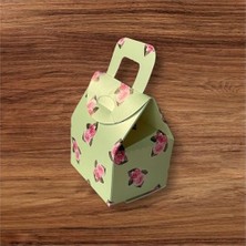 Karokstore Hediyelik Çanta Gül Desenli Kutu Şeker Kutusu Kına Kutusu Lokum Kutusu 25 Adet