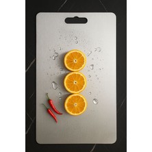 Feyza Design 33X22 Çelik Kesme Tahtası, Paslanmaz ve Hijyenik Mutfak Doğrama Paneli
