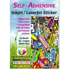 Karokstore ve Laser Uyumlu Güçlü Yapışkanlı A4 Etiket Kağıdı Mat Yüzeyli 120GSM (20 Yaprak)