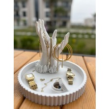 Karokstore El Şeklinde Yüzük & Takı Standı (Beyaz)