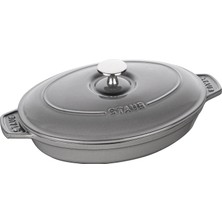 Karokstore La Cocotte Kapaklı Döküm Servis Tabağı, Demir, Gri