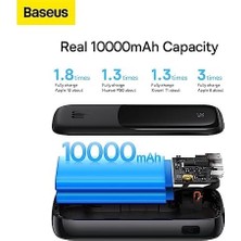 Karokstore Q Pow Pro Overseas Edition 10.000 Mah LCD Display 20W Powerbank (Lightning Kablolu), Siyah